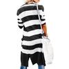 Women Long Sleeve Knit Striped Cardigan Sweater Coat Long Baggy Jacket