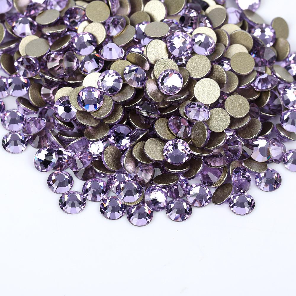 Weichen, Gold Bottom Mixed Glass Flat Bottom Diamond Nail Drill, Decorative Mobile Phone Case Diy Nail Accessories Rhinestone Jewelry