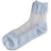 Summer Ladies Lace Embroidery Silk Transparent Glass Crystal Socks Breathable Stretch Women Socks 1 Pair Outdoor Casual Wear