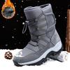 Herren-Schneestiefel mit dicker Sohle und rutschfestem und verschleißfestem Fleece für den Winter, große Schneestiefel