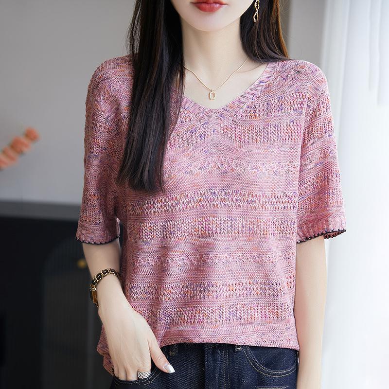 Short-sleeved Summer New Fashionable Foreign Loose Round Neck Pullover