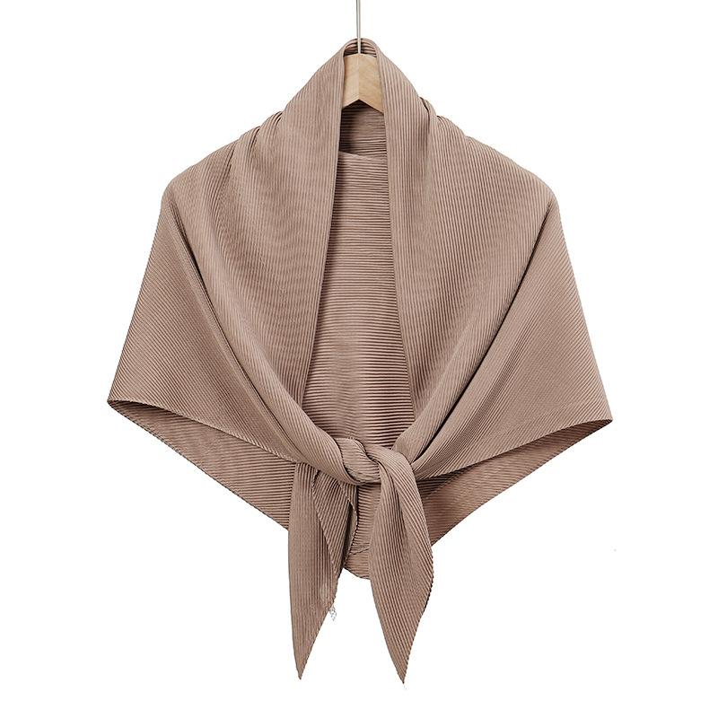 28 Colors Plain Crinkle Square Bubble Silk Pleated Hijab Women's Head Shawl Scarf Muslim Wrinkle Kerchief Solid Ramadan Stole