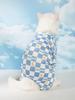 Pet Clothes Checkered Pajamas for Small Dogs Cats, Soft Comfortable Four - Legged Jumpsuit, Cute Moon & "DREAMS" Print Outfit