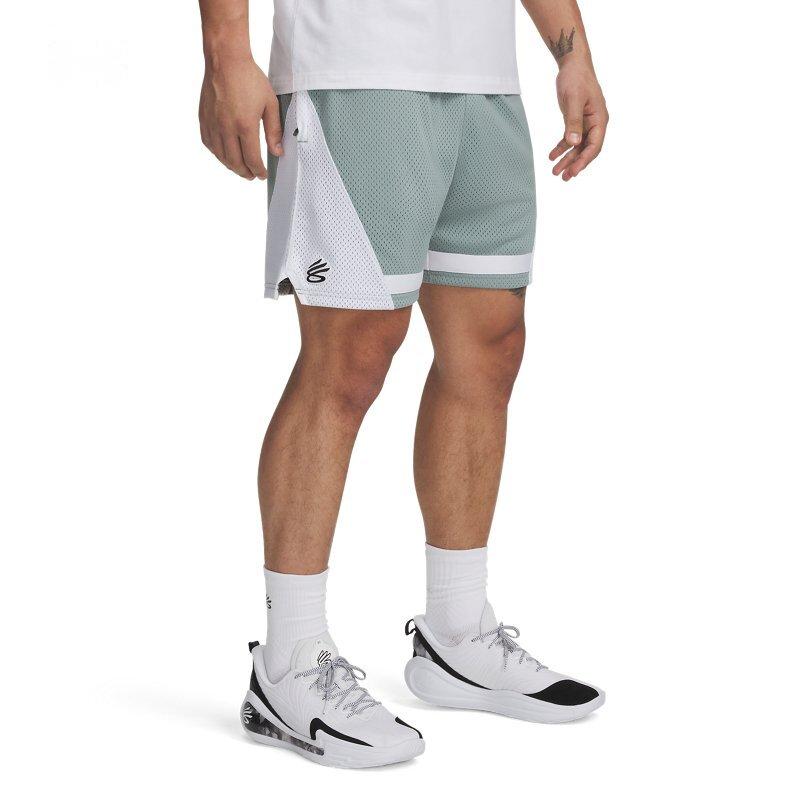 Under Armour Curry Signature Holiday Casual Breathable Durable Basketball Shorts Men Shorts Lime-Green 1390344-348