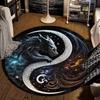 Luxury Sakura Goldfish Dragon Lion Cat Tree Design Carpet Mat Round Machine Washable Rug for Living Room Rugs for Bedroom