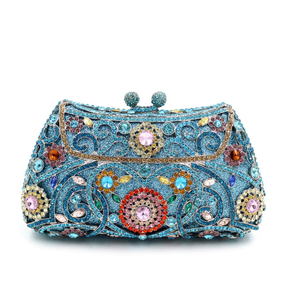 Luxury Sky Blue Crystal Bling Bridal