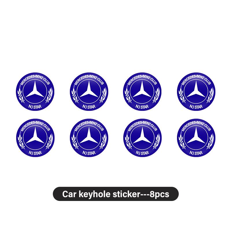 Car Key Sticker Logo 3D Metal Car Key Sticker Emblem For Mercedes Benz C180 C300 W124 W176 W177 C200 C260 GLC CLE CLA AMG MX5