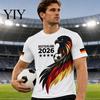 Soccer Fan Apparel Men Fans T-shirt, German Team Football T-Shirt, 2026 World Game Day Shirt Tournament Cheer Tee, Stylish for Stadium Sweat-wicking