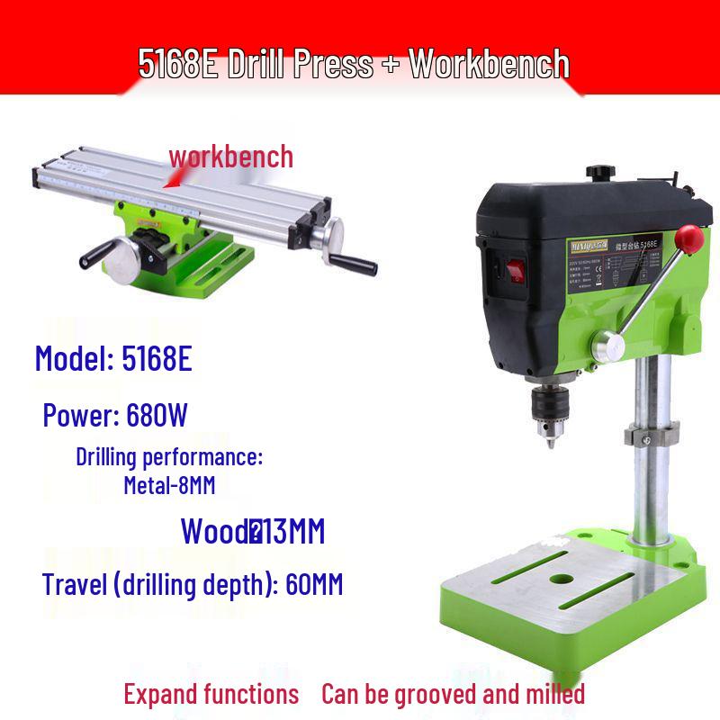 Compact Multi-Functional Precision Bench Drill for Woodworking and Crafts