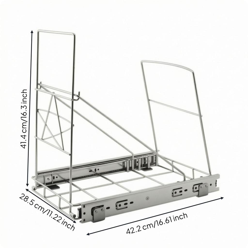 Pull-out Trash Can Rack Chrome Finish Under-Cabinet Garbage for Kitchen