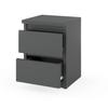 Bedside Table 30 CM Gray 2S Bedside Table Bedroom Furniture Nakastlik