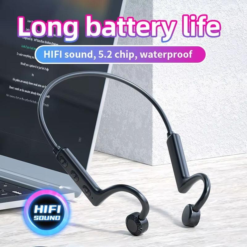Wireless Bluetooth Earphone Neck Mounted Headset Sport Bluetooth Headphone High Power Sound Conduction For iPhone Samsung Xiaomi