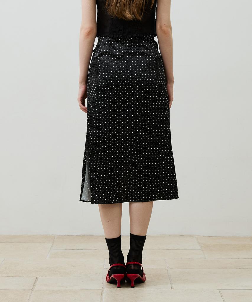 Alikim Tiny Dot Slit Skirt / Black