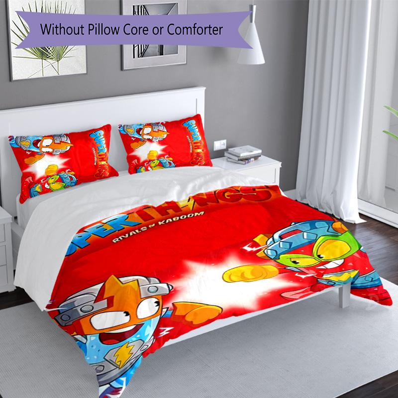 3pcs Superthings2 pattern bedding set duvet cover set includes duvet cover &pillowcases, perfect all season bedroom decoration & gift