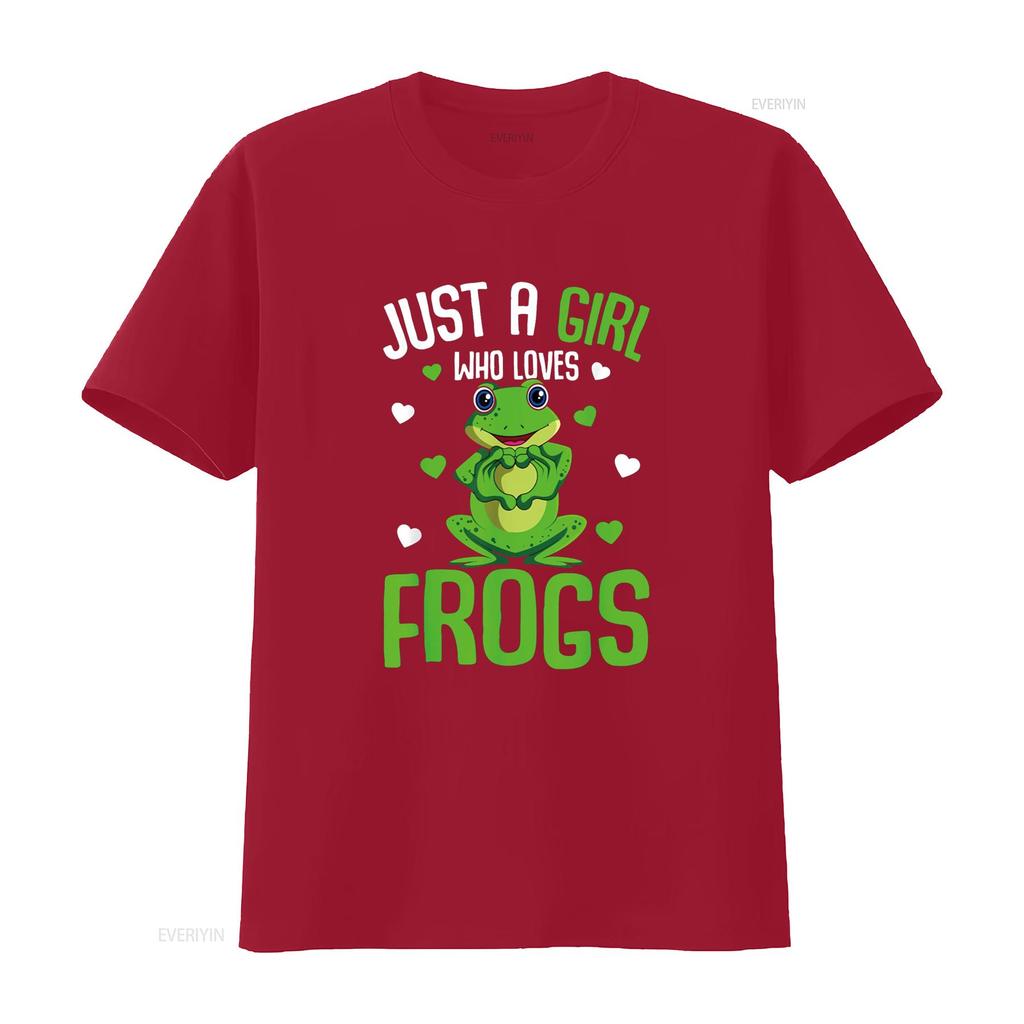 Just A Girl Who Loves Frogs Kids Girls Frog T Shirt vintage Washed Slightly homme Comfortable Versatile Stretched Unisex