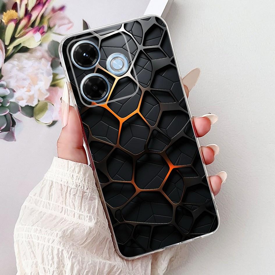 New For Xiaomi Redmi 13x 4G Case Cute Cartoon Panda Machine Flower TPU Soft Silicone Cover For Xiomi Redmi 13X Shockproof Bumper