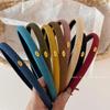 Gold Label Narrow Retro High-Forehead Headband: Simple Texture & Light Luxury Women's Hair Accessory