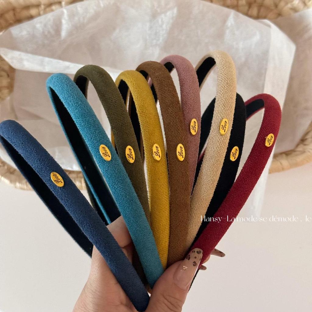 Gold Label Narrow Retro High-Forehead Headband: Simple Texture & Light Luxury Women's Hair Accessory