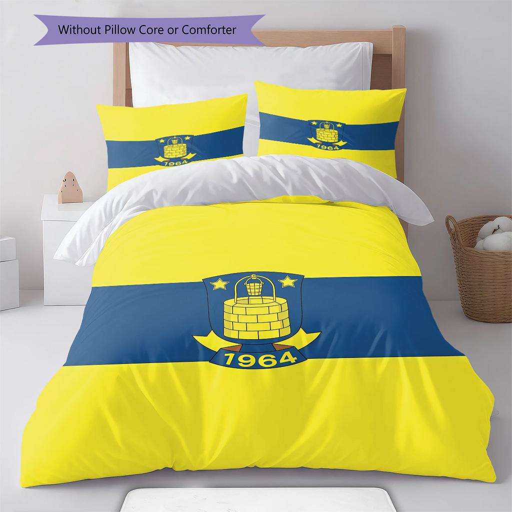 Brøndby IF Bedding Quilt Set Quilt Cover Pillowcase Home Decoration Birthday Gift (1 * Duvet Cover + 2 * Pillowcase, Without Core)