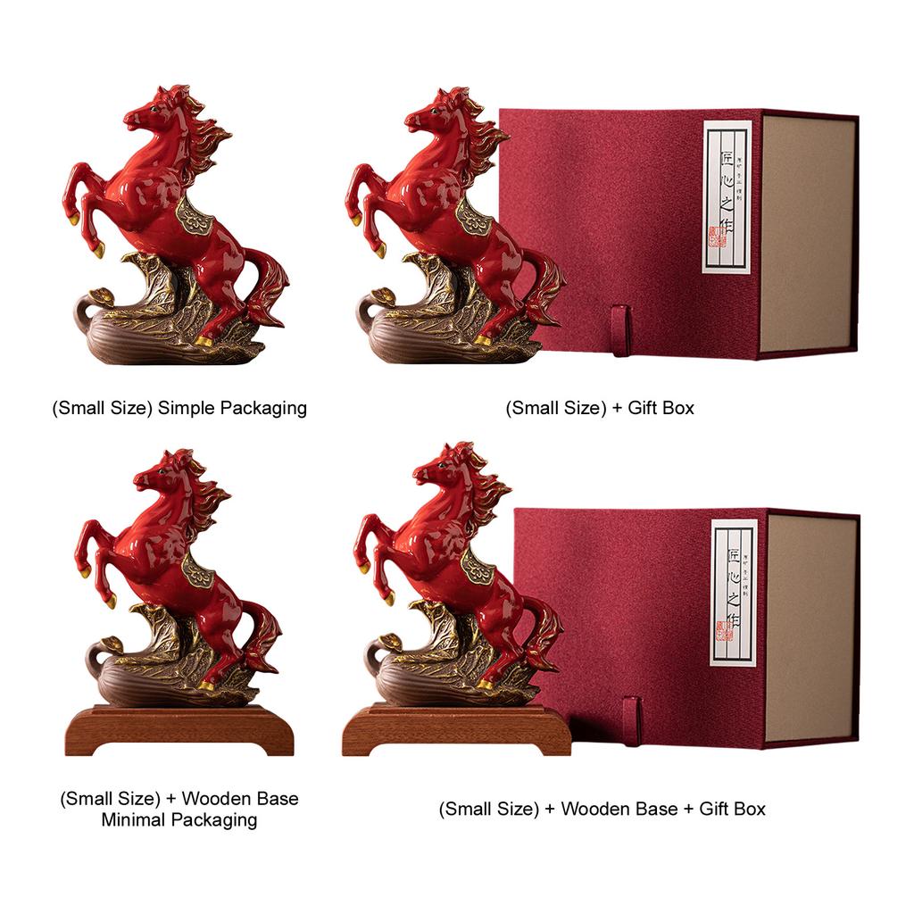 Ceramic Horse Statue Zodiac Animal Sculpture Home Tabletop Ornament Chinese Fire Horse Decoration Home Office Decor