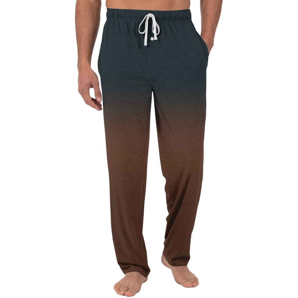 Herren Freizeit-Pyjamahose mit Taschen | Krawatte, Farbverlauf bedruckt, Leinwandbindung, lockere Passform elastischer Bund für Zuhause