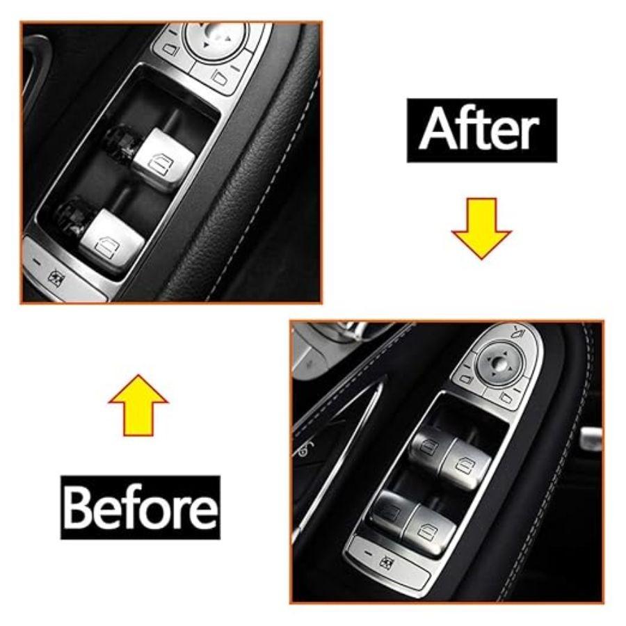 Window Switch Button Covers for C E GLC Class, Front Right Window Front Left