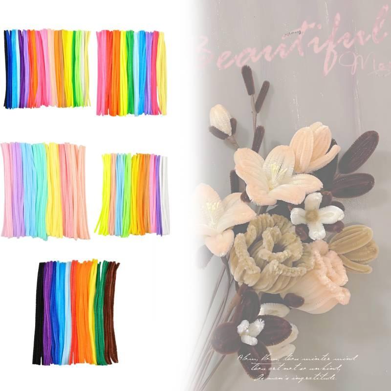 Plush Colored Twisting Rod Diy Simulation Strips Folding Rod Flowers Kid Toy
