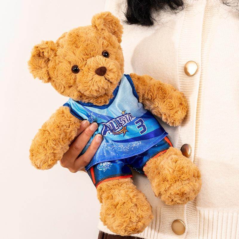 Cute Football Bear Doll Hu Mingxuan Zhao Rui Salad Wooden Cba Jersey Teddy Bear Plush Toy Doll Men