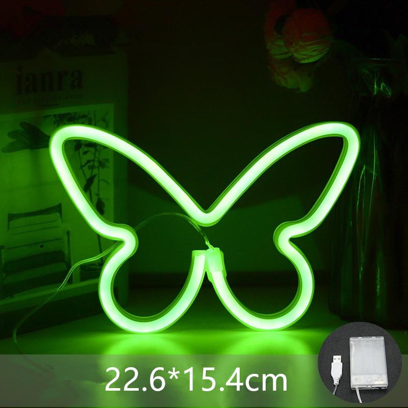 Butterfly LED Neon Sign Light, Battery Operated Novelty Neon Mini Night Light Room Birthday Home Wall Decoration Atmosphere