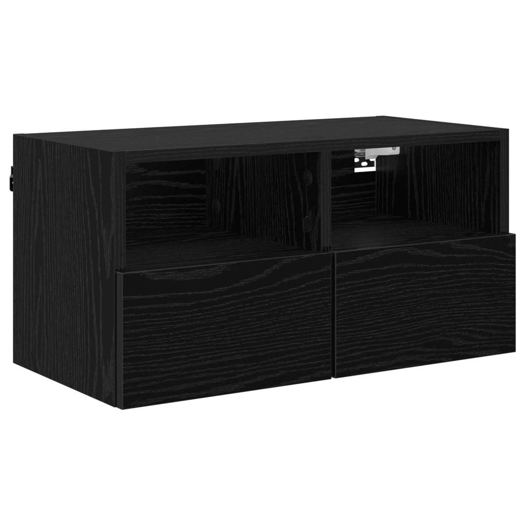 TV Wall Cabinet Black Oak Effect 60 x 30 x 30 cm
