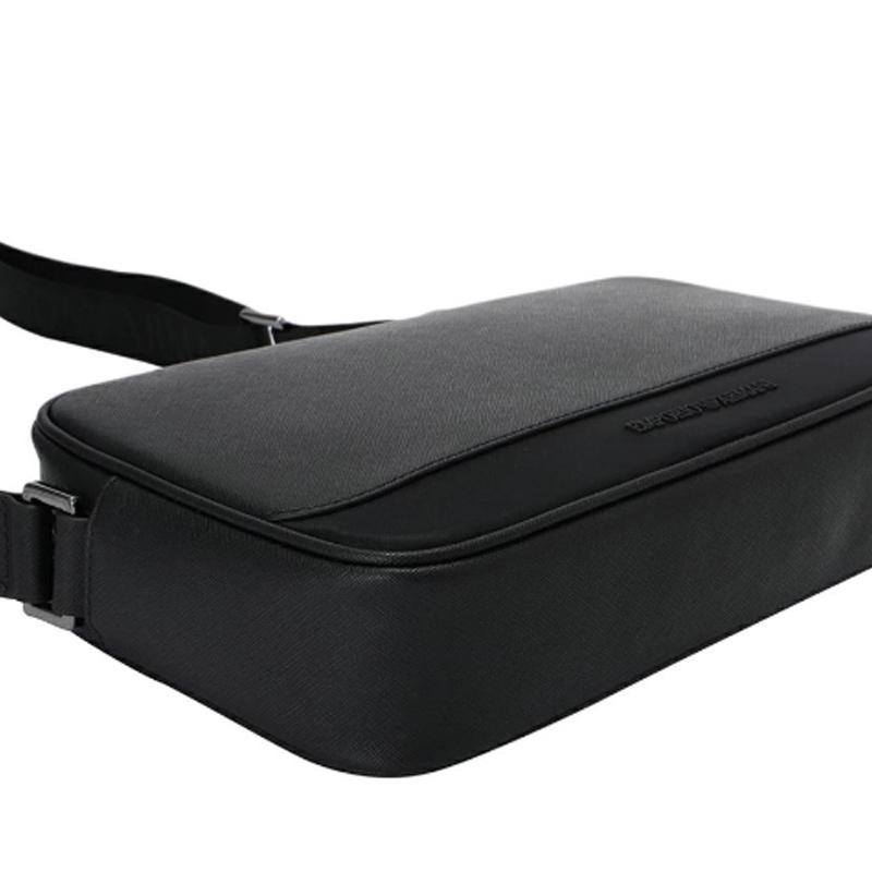Emporio Armani Minimalist Fashion Brand Logo Leather Shoulder Bag Men bags Black EM001783-AF13670-UC001