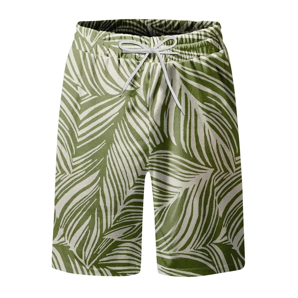 Men's Fashion Printed Strapped Hawaiian Beach Fit Sport Casual Shorts Pants