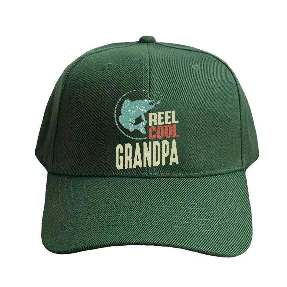 Mens Reel Cool Grandpa Funny Grandpa Woman Man Baseball Cap Adult Adjustable with Curved Brim Hiking Fishing Hat Trucker Cap