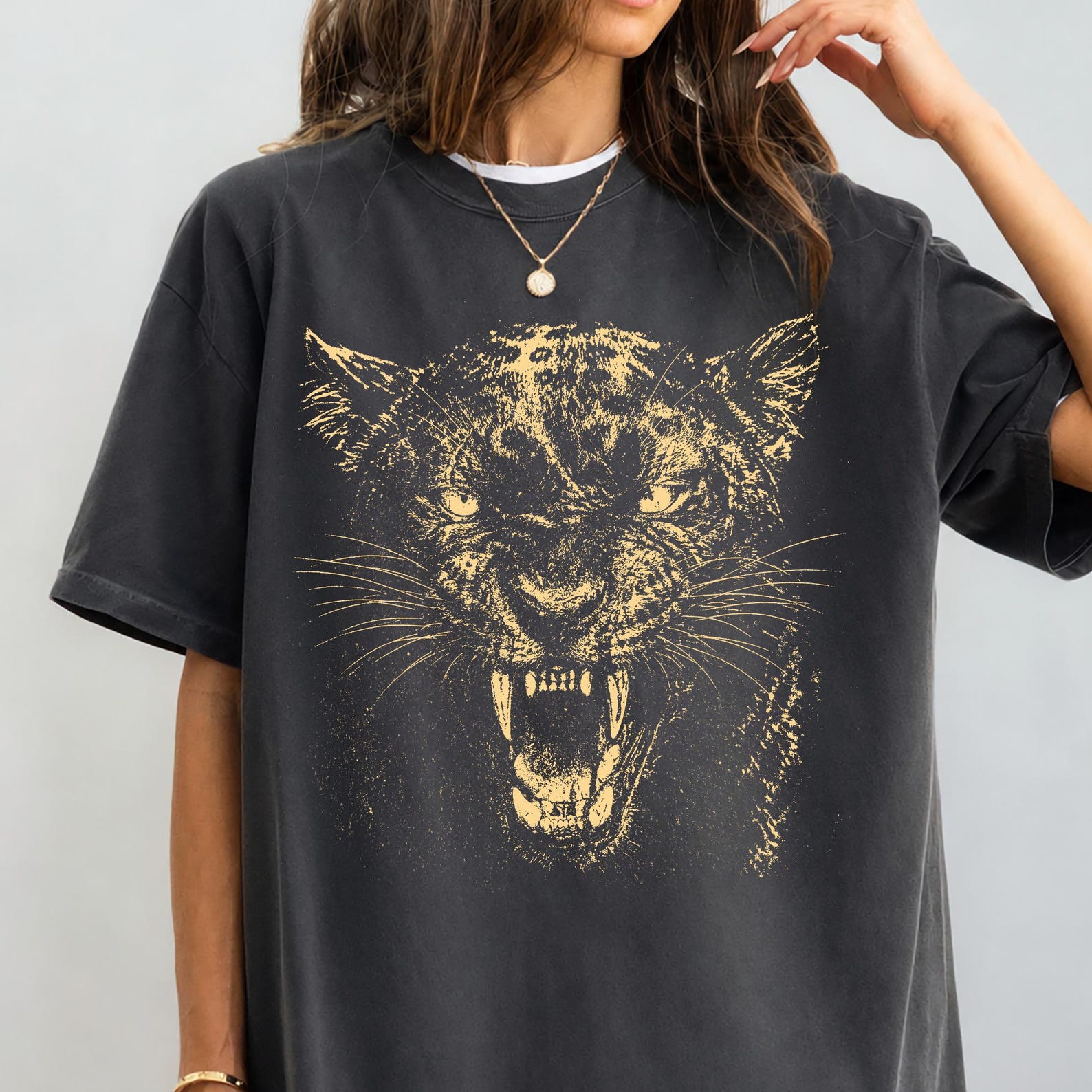 Vintage Panther Shirt, Retro 90s Animal Graphic Tee, Comfort Colors Wild Cat Streetwear, Distressed Game Day Gift S