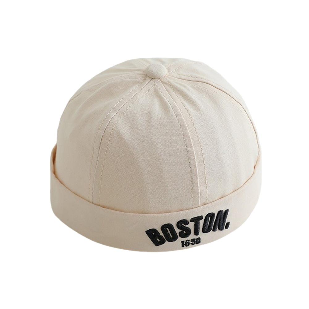 Cotton Children Melon Beanie Letter Embroidered Bucket Hat Hip Hop Fashion Landlord Cap Summer