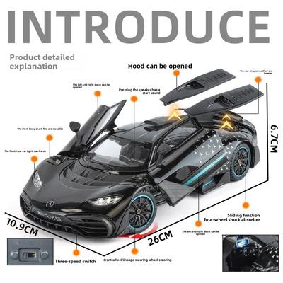 1:18 Alloy Car Diecasts Toy Vehicles Metal Toy Car Model Sound and Light Collection Kids Toy  Diecast 1/18