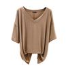 Koreanischer Stil Damen Übergröße V-Ausschnitt Sommer T-Shirt - Kurzarm, Schlankmachend, Vielseitiges Einfarbiges Modal-Top