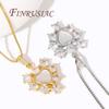 18K Gold Plated Crystal Zircon Heart Charms For Jewelry Making,Brass with Shell Pendants For Necklace Findings DIY Accessories