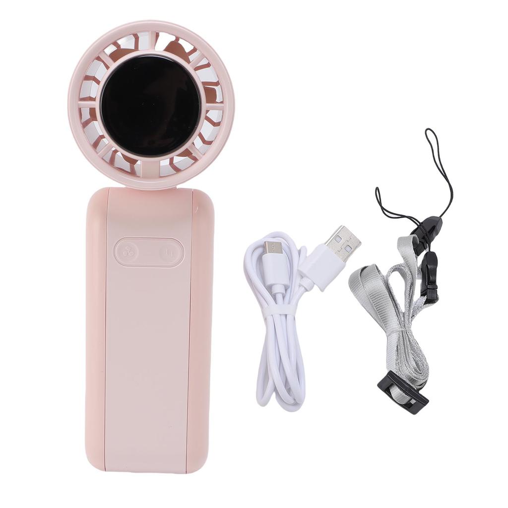 Handheld Turbo Fan 5 Levels Adjustable Quiet Folding Digital Display Portable Mini Pocket Fan with S