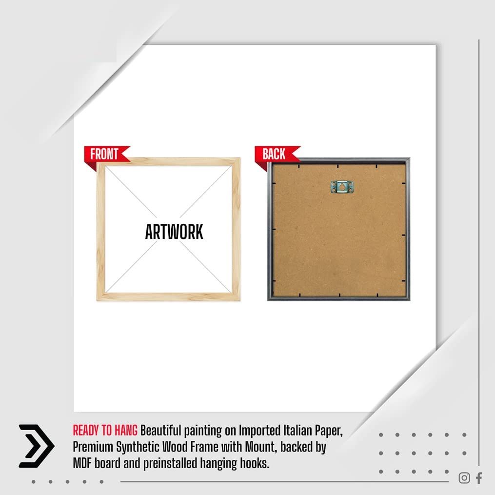 Paper Vintage City Street Wall Art Framed Painting, Multicolor, Abstract, 12.5 X 12.5 In, Set of 1