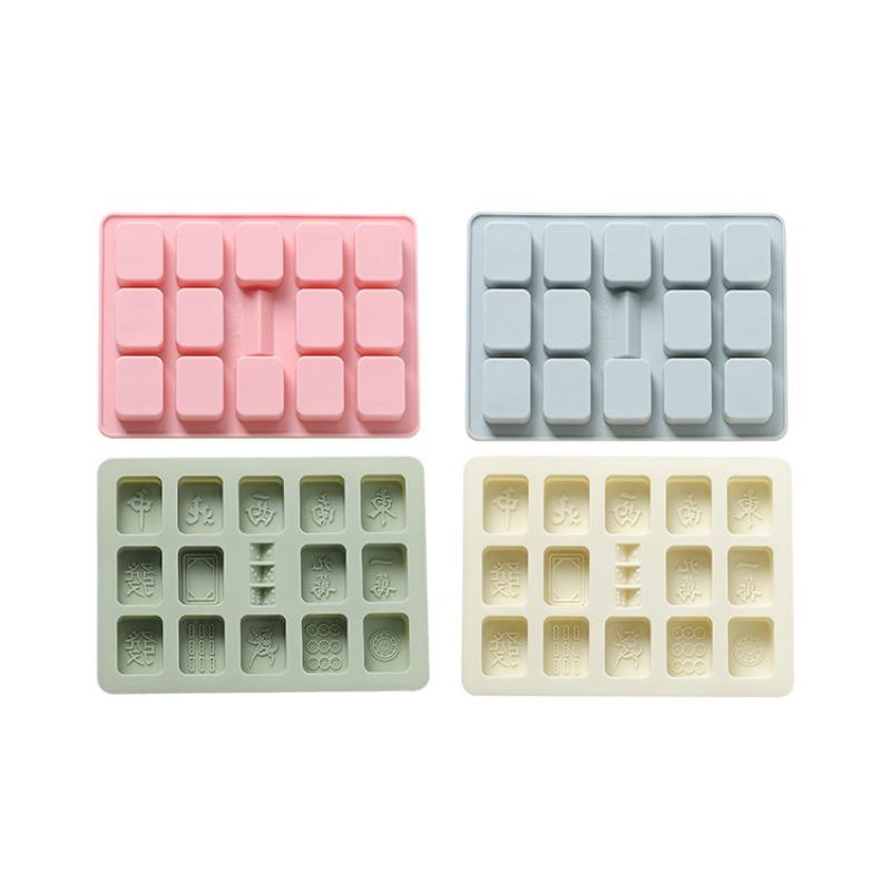 Spot Thirteen Dice Mahjong Tiles, Drop Gum Chocolate Mold, Baking Silicone Mold, Cake Mold, Ice Lattice