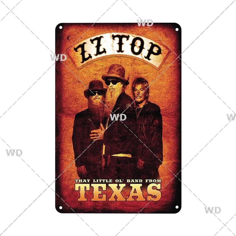 Retro Vintage Rock N Roll Band Metal Tin Sign - The Doors ZZTOP Queen Music Poster, Wall Decor Plaque Plate