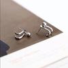925 Sterling Silver Double Hook Beads Stud Earrings For Women Personality Female Student Fasion Jewellery