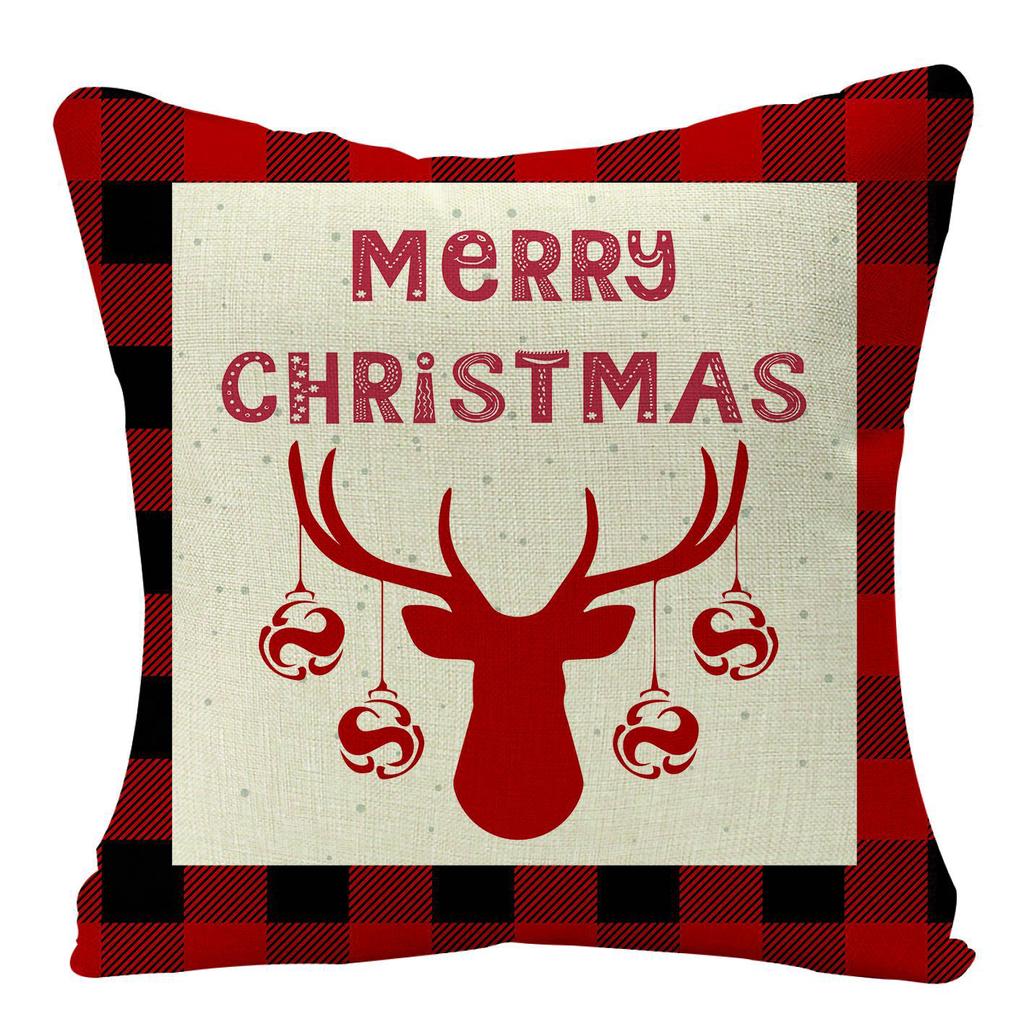 New Christmas Pillow, Linen Waist Pillow Case, Festive Home Sofa Decoration Pillow Cushion Cover