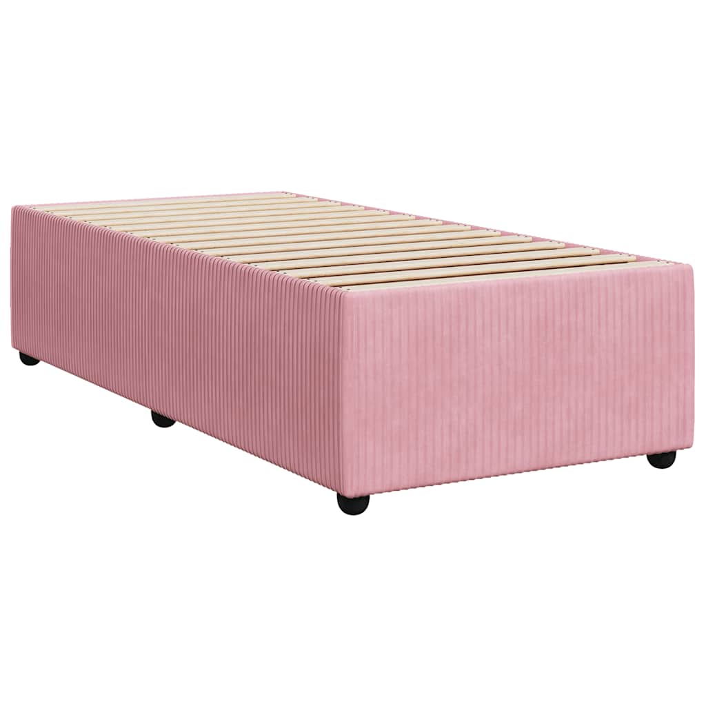 Pink Bed Frame 100 x 200 cm Velvet