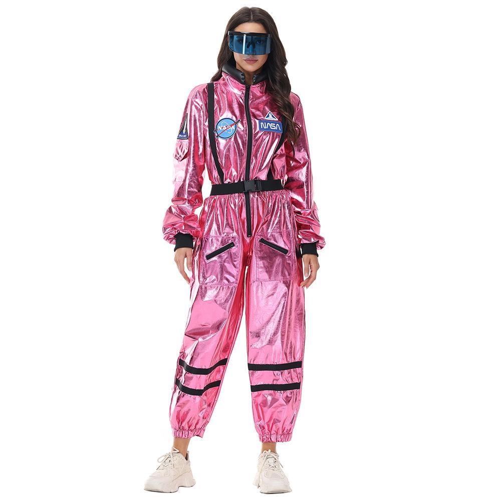 

Жіночий костюм космонавта для косплею на Хелловін - Космічний скафандр для клубного чи сценічного виступу, Яскраві кольори з гарячим тисненням. Medium