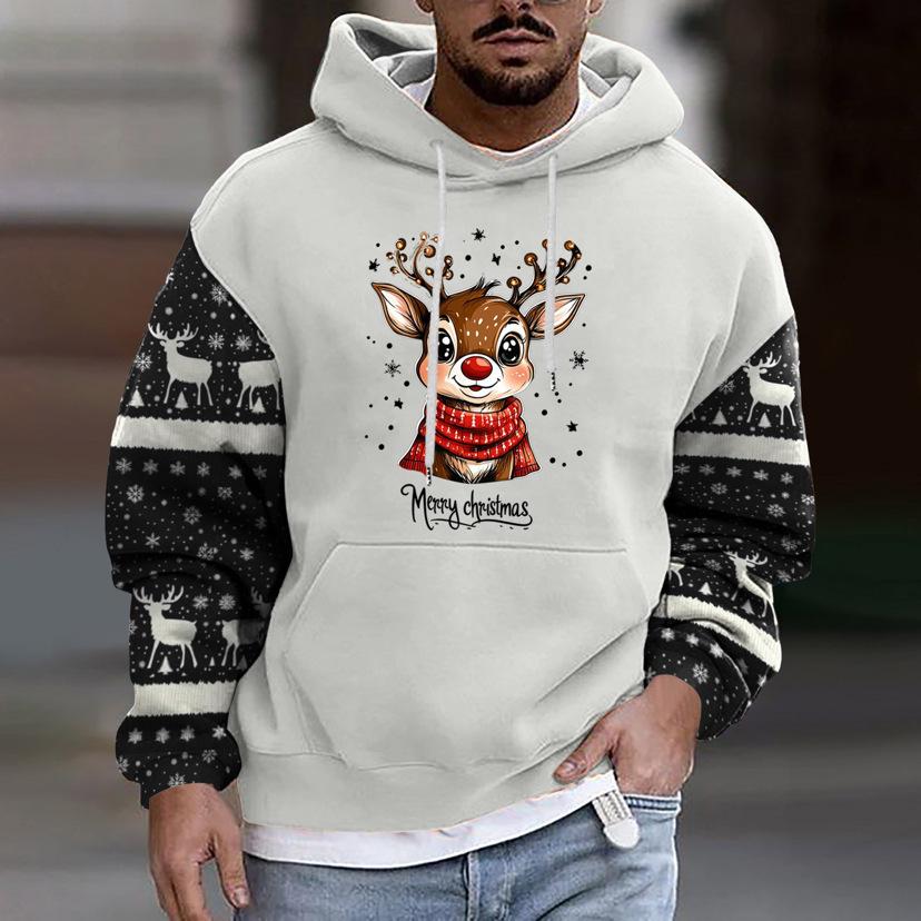 Рождественская толстовка с капюшоном Санта-Клауса, цифровая 3D-печать Large