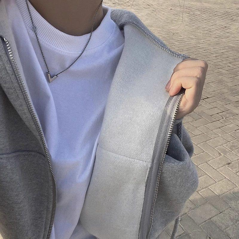 Dames Casual Hoodies Herfst Retro Effen Kleur Rits Oversized Sweatshirts Harajuku Lange Mouw Capuchon Losse Korte Jassen Jas