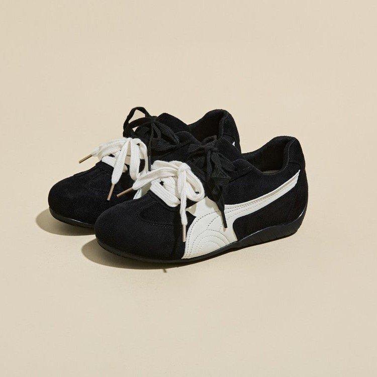 [Fanfuna] Retro American German training shoes for women's ins tide 2025 summer new flat-bottomed color matching Forrest Gump shoes for women