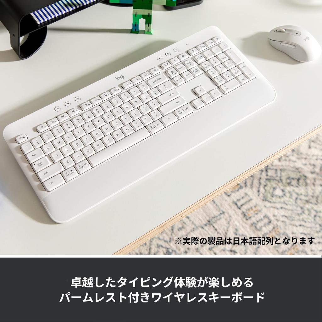 Logitech SIGNATURE K650OW Wireless Keyboard Palm Rest Thin Bluetooth Logi Bolt Unifying Not Compatible Japanese Layout Windows Mac Chrome Android